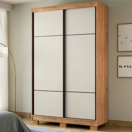 Roupeiro 1,38m 2 Portas Deslizantes Curitiba Off White (5044)