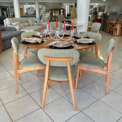 Mesa 1,40m Redonda (1497) com 06 Cadeiras Betina Pistache (2302) - Imagem 5