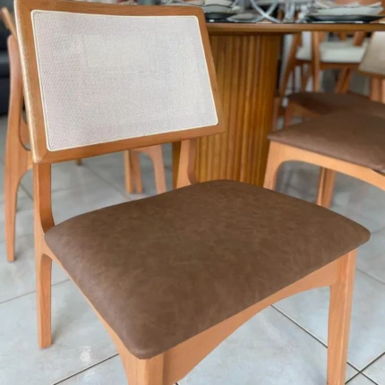 Mesa 1,40m Redonda (1497) com 06 Cadeiras Romana em Tela (5051) - Imagem 4