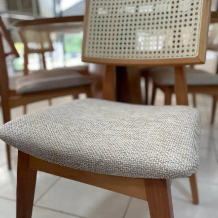 Mesa Organica 1,80m (4215) com 06 Cadeiras Ayla com Tela Natural (2818) - Imagem 4