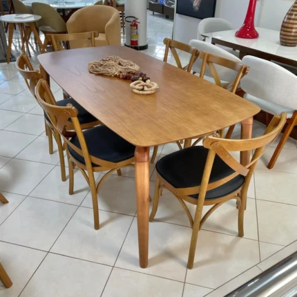 Mesa 1,80m Arizona (4972) com 6 Cadeiras Leon X Preto (1200) - Imagem 4