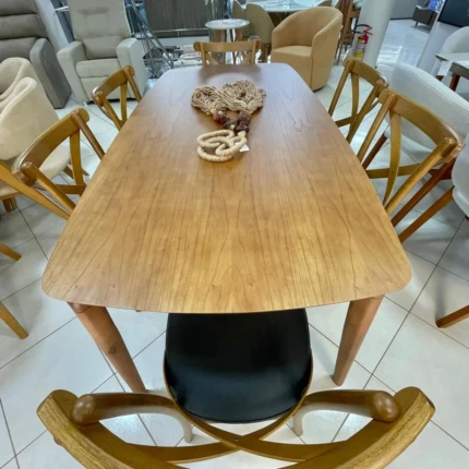 Mesa 1,80m Arizona (4972) com 6 Cadeiras Leon X Preto (1200) - Imagem 3