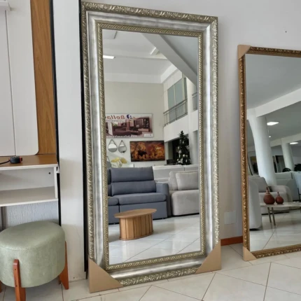 Espelho 2,10m x 1,10m com Moldura Prata Envelhecida (2015) - Imagem 1