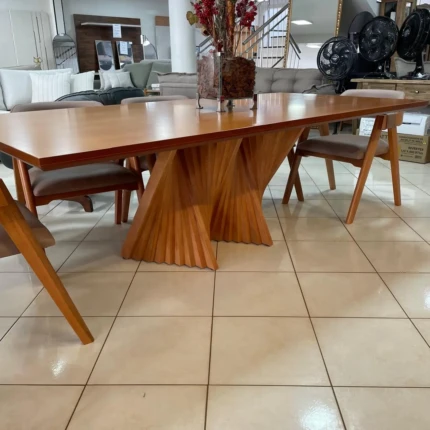 Mesa 2,20m com base Ripada (3779) com 08 Cadeiras Olive Impermeavel Facto (1275) - Imagem 4