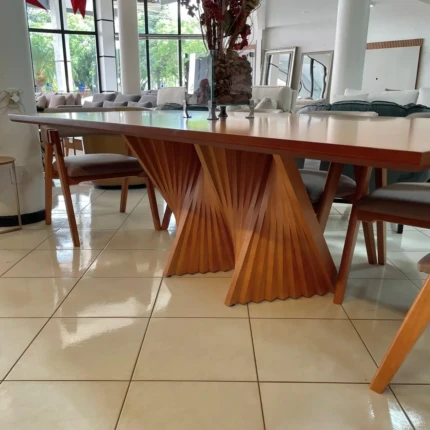 Mesa 2,20m com base Ripada (3779) com 08 Cadeiras Olive Impermeavel Facto (1275) - Imagem 2