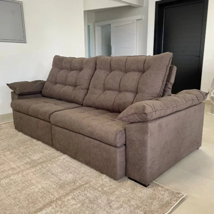Sofa 2,50m Ferrero com Braços Almofadado em Boucle (4986) - Imagem 4