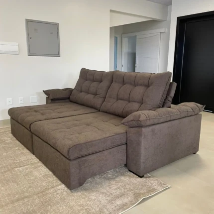 Sofa 2,50m Ferrero com Braços Almofadado em Boucle (4986) - Imagem 3
