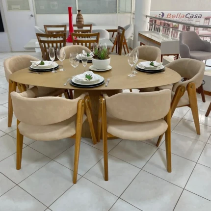 Mesa Organica Mia J Marcon (2975) com 6 Cadeira Camila Omega (3808) - Imagem 4
