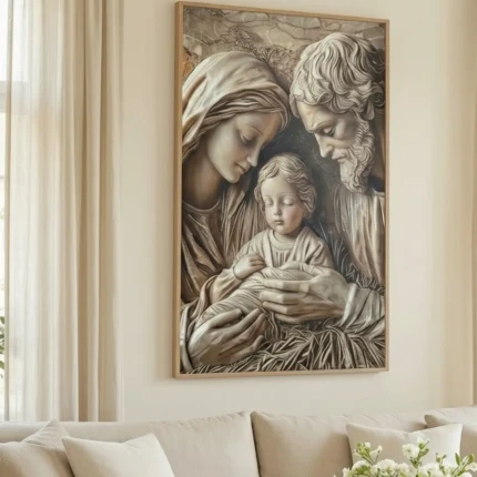 Quadro Sagrada Familia 1,55m x 1,05m em Canva (6595)