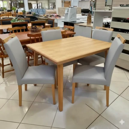 Mesa 1,20m Avela (3648) com 4 Cadeiras Betina Facto IMPERMEAVEL (3884)
