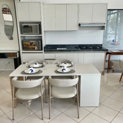 Bancada 1,80m com 2 portas com 04 Cadeiras Chamonix Nude (5077-766) - Imagem 7
