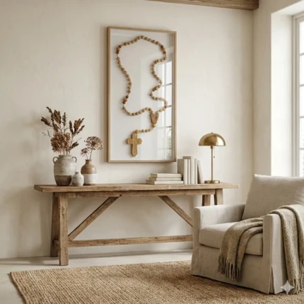 Quadro com Terço Rosario 52cm x 102cm com Vidro (3368)