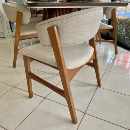 Mesa 2,00m Yara com Vidro (2027) com 06 Cadeiras Dior Nobre (3245) - Imagem 6