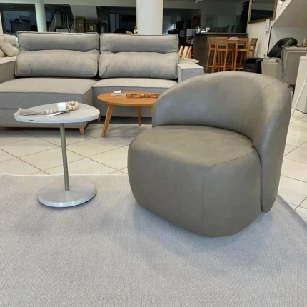 Poltrona Lecce Giratória Couro Eco Marrom (6103) - Imagem 3