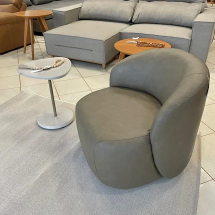 Poltrona Lecce Giratória Couro Eco Marrom (6103) - Imagem 4