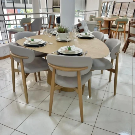 Mesa Organica Mia J Marcon (2975) com 06 Cadeiras Farah JMarcon (6845)