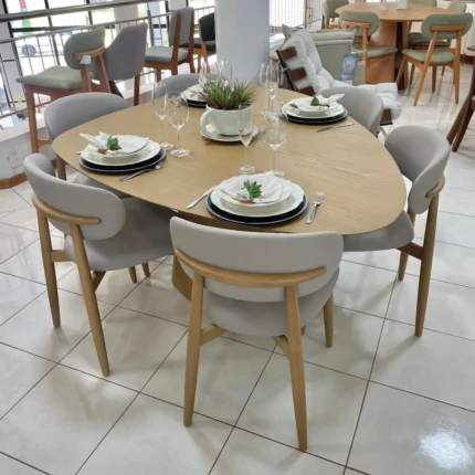 Mesa Organica Mia J Marcon (2975) com 06 Cadeiras Farah JMarcon (6845) - Imagem 3