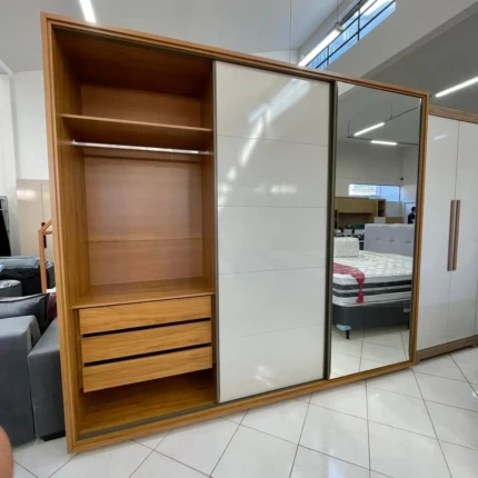 Roupeiro 2,76m MDF Concept com Porta de Espelho inteiro (2639) - Imagem 4