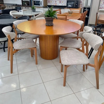 Mesa 1,40m Redonda (1497) com 06 Cadeiras Venus (1285) - Imagem 3