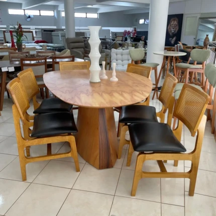 Mesa Organica 1,80m (4215) com 6 Cadeiras Milano Robustas e Largas (1577) - Imagem 2