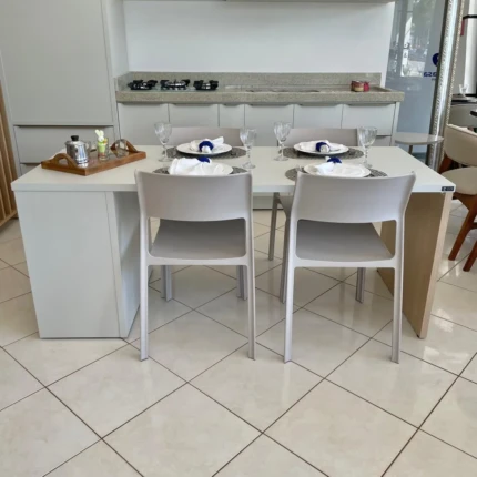 Bancada 1,85m com 2 Portas (4933) com 04 Cadeiras Mykonos Fendi (6532) - Imagem 4