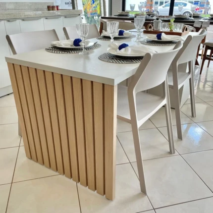 Bancada 1,85m com 2 Portas (4933) com 04 Cadeiras Mykonos Fendi (6532) - Imagem 3