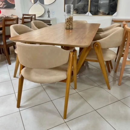 Mesa 2,10m Wave (2693) com 6 Cadeiras Camila Omega (3808) - Imagem 5