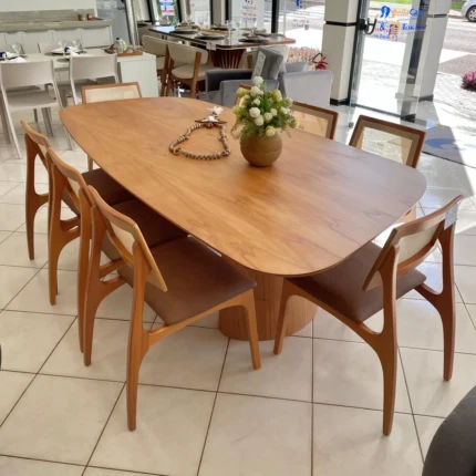 Mesa 2,40m Organica Dunas (6011) com 8 Cadeiras Romana em Tela (5051) - Imagem 4