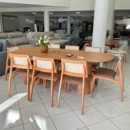 Mesa 2,40m Organica Dunas (6011) com 8 Cadeiras Romana em Tela (5051) - Imagem 3