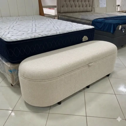 Baú Recamier 1,60m Eleganze Linho Natural (1224)