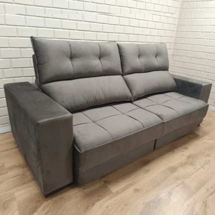 Sofá 2,30m Palermo no Tecido Veludo Escuro (3348)