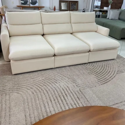 Sofá 2,74m BLINDADO Paris Retratil em Linho Natural (3024)