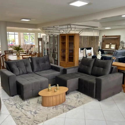 Sofa 3 e 2 Lugares Retrátil Fascinio Escuro (4630)