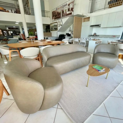 Conjunto Sofá 3 Peças em Couro Eco (6874-6103) - Imagem 4