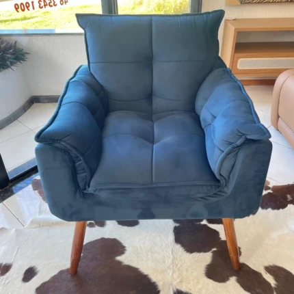 Poltrona Opala Extra Macia – Veludo Azul (3595) - Imagem 1