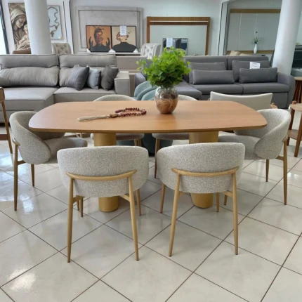 Mesa 1,80m Hannover (1517) com 06 Cadeira Firenze Linho (2360) - Imagem 4