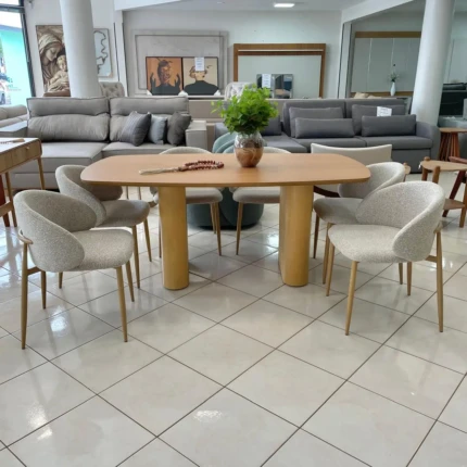 Mesa 1,80m Hannover (1517) com 06 Cadeira Firenze Linho (2360) - Imagem 3