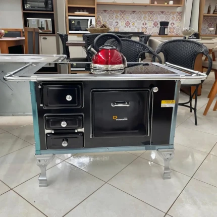 Fogão a Lenha Nº 2 Preto  Vitrocerâmico - Direita - Petrycoski (5703)