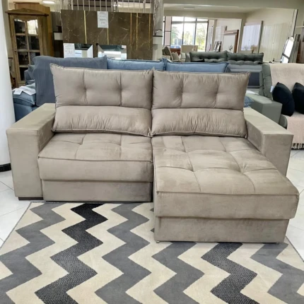 Sofá 2,30m Palermo no Tecido Veludo Soft Marrom (3948) - Imagem 4