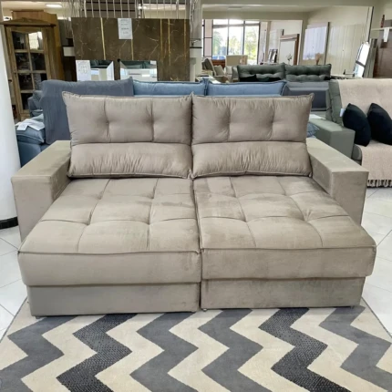 Sofá 2,30m Palermo no Tecido Veludo Soft Marrom (3948) - Imagem 5