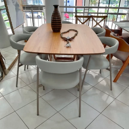 Mesa Sofia 1,80m (1452) com 6 Cadeiras Chamonix Nude (766) - Imagem 4