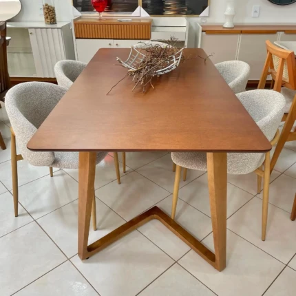 Mesa 1,80m Astra (1354) com 06 Cadeira Firenze Linho (2360) - Imagem 5