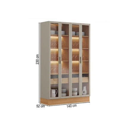 Cristeleira 4 Portas Allure com LED 1,40m (6717) - Imagem 5