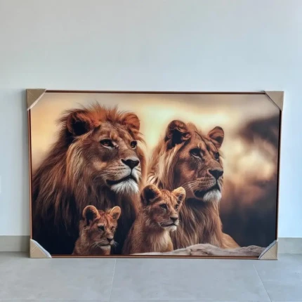Quadro Familia de Leão 1,55m x 1,05m em Canva (6558) - Imagem 3