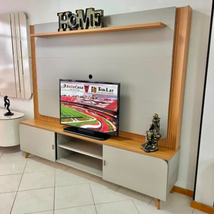 Home 2,18m Milano com Led Canela-Gris (4377) - Imagem 4