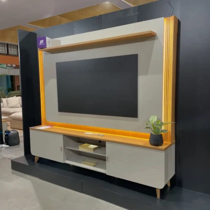 Home 2,18m Milano com Led Canela-Gris (4377) - Imagem 3