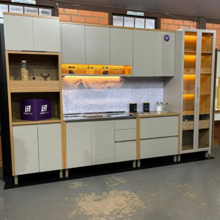 Cozinha 3,40m 100% MDF Alure Com LED (2568) - Imagem 1