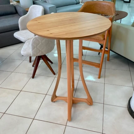 Kit Mesa Bistrô com 2 Banquetas em Madeira e Couro Eco (5543-109) - Imagem 3