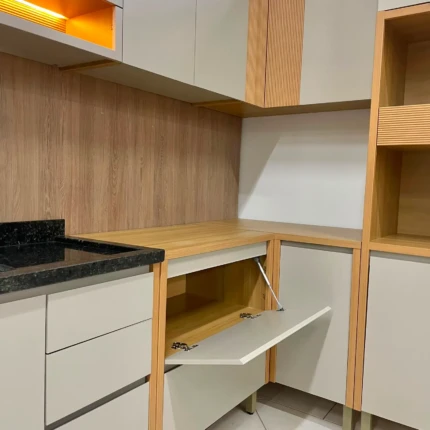 Cozinha 3,22m 100% MDF com LED e Cristaleira Allure (2568-2) - Imagem 9