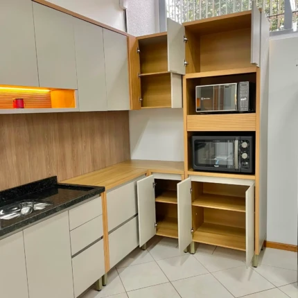 Cozinha 3,22m 100% MDF com LED e Cristaleira Allure (2568-2) - Imagem 6